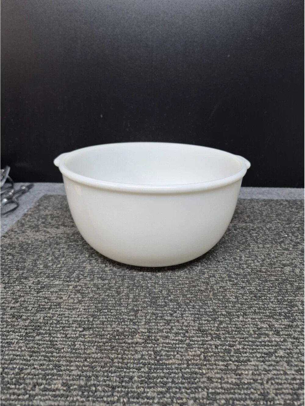 Vintage Glasbake Mixmaster Sunbeam 19CJ Large White Milk Glass Mixer Mixing Bowl